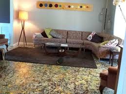 Diy Jackson Pollock Inspired Paint Splatter Floor Cost To Make 250 Perfect For The Basement Affordable Floor Diy Flooring Cement Floor Diy