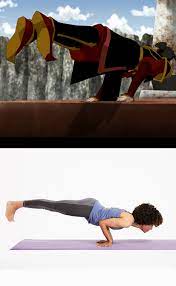 During The Boiling Rock: Part 2, Azula dodges an attack and lands in a  specific Yoga posture: Mayurasana aka Peacock. : r TheLastAirbender
