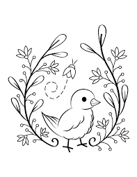 Pictures of spring birds coloring pages are a fun way for kids of all ages to develop creativity, focus, motor skills and color recognition. Printable Spring Bird Coloring Page