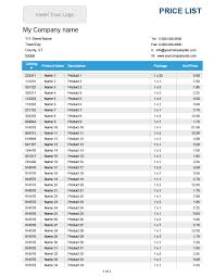 40 Free Price List Templates Price Sheet Templates