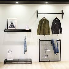 Store Wall Hanging Apparel Display Stands Supplies 1 Wall Mounted Clothing Rack Clothing Rack Display Furniture