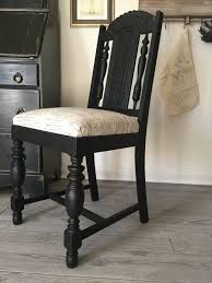Black Chair French Script Fabric Solid Wood Desk Chair Dining Chair New Fabric And Cushion Spindles Ornate Carvin French Chairs Furniture Wood Desk Chair