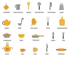 See also storage units fishers in. Set Of Kitchen Tools With Names Vector Illustrations 2788445 Vector Art At Vecteezy