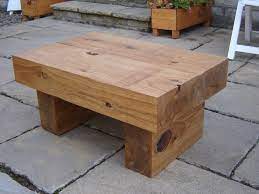 Railway sleeper server wine rack. Coffee Table With New Oak Railway Sleepers