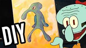 last minute gift diy squidward s painting bold and brash more like belongs in the trash perfect present for ch squidward painting mini canvas art painting