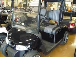 Black Golf Cart With Custom Black Golf Cart Seats And 10 Anchor Accents Golf Cart Seats Custom Golf Golf Carts