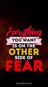 I like this quote 979 likes this quote. Everything You Want Is On The Other Side Of Fear Quotesbook