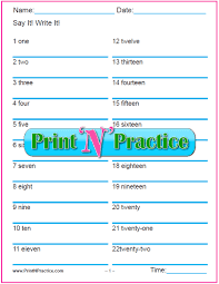 Learning to write numbers 0 to 10 70 Number Writing Worksheets Numbers Words Practice 1 20