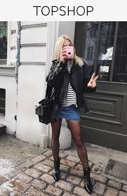 It S All About The Denim Skirt Right Now This Moto Style Is Crafted From An Authentic Washed Denim And Sits Hi Fashion Denim Outfit Winter Winter Skirt Outfit