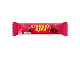 The ripe juicy cherries and moist coconut smothered in old gold rich dark chocolate ensure a unique and delicious taste. Cadbury Cherry Ripe Chocolate Bar 52g