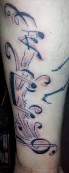 Music note hearts tattoo design. Music Note Tattoo On Leg Music Notes Rose Tattoo