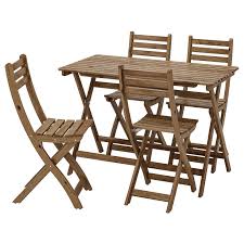 Askholmen Table 4 Chaises Exterieur Teinte Gris Brun Ikea Suisse In 2020 Outdoor Folding Chairs Wooden Outdoor Furniture Outdoor Chairs