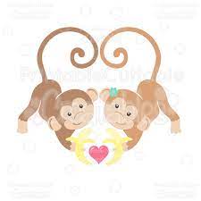 Download Valentine S Love Monkeys Clipart And Svg Cut Files