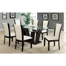 Inspired by the look of french provincial styling, the willowick dining room set lends an air of classical romanticism to your opulent dining room. Manhattan I Dining Table Dark Cherry By Furniture Of America Furniturepick
