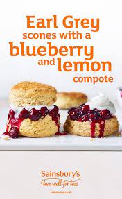 Recipe Earl Grey Scones With A Blueberry And Lemon Compote Sainsbury S Recipes Recipe Sainsburys Recipes Recipes Food