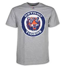 Detroit Tigers Gray Classic Logo T Shirt By Majestic