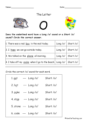 Long and short vowel sounds. Short And Long Vowel O Worksheet Have Fun Teaching