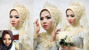 tutorial make up pengantin hijab modern