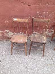 Angled side panels flank the sides of the chair's high back. Two Old Kitchen Chairs Solid Wood Twojjs Green Spot Antiques