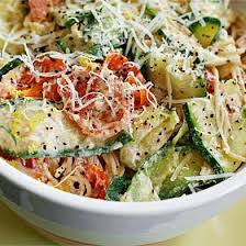 Pasta With Zucchini Tomatoes And Creamy Lemon Yogurt Sauce Healthy Eating Recipes Favorite Recipes