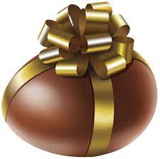 Easter Chocolate Egg With Gold Bow Transparent Png Clip Art Image Easter Chocolate Bunny Art Bunny Silhouette