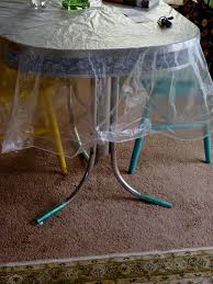 Exhausted Old Retro Tired Vintage Vinyl Silver Legs Shrink Wrap Plastic See Through Blue And Turquoise Te Plastic Table Covers Retro Table Teal Chair