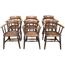 1880s Tavern Dining Chairs Pirate Captains Six Farmhouse Rustic Colonial Craft Dining Chairs Rustic Hardwood Antique Dining Chairs