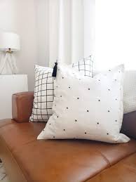 Black And White Throw Pillow With Tassels Easy No Sew Napkin Pillows White Lane Decor Black And White Pillows Living Room Leather Black And White Living Room