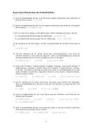 Exercicios Resolvidos De Probabilidade Exercicios Resolvidos De Probabilidade 1 Qual A Studocu