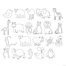 Encourage children to color by providing lots of access to coloring pages and crayons. Black And White Animals Coloring Pages Colorful Animals Black White Line Printable Coloring4free Coloring4free Com