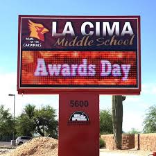 this school in tucson promotes its upcoming awards ceremonies using its integrated outdoor led sign school signs school awards middle school pinterest
