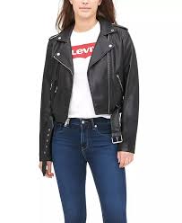 Levi S Women S Faux Leather Moto Jacket Reviews Women Macy S In 2020 Womens Faux Leather Moto Jacket Womens Faux Leather Lightweight Jacket Womens