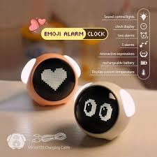 Alarm clock emoji could be used in discussing a time the texter has to meet someone in the am, and to set an alarm. Smart Emoji Alarm Clock Kids Cute Expressive Clock Gadsio