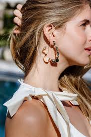 Ribbon Hoop Earrings