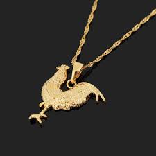Beautiful 18k Gold Plated Chicken Pendant Necklace Bijou Chat Bijoux