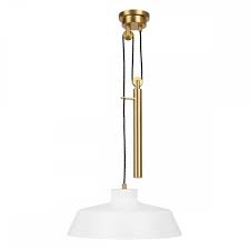 Features a smooth cone shape natural white bone china shade complemented with a chrome cap and white finish and pulley. Elstead Lighting Feiss Collection Candor Single Light Rise And Fall Ceiling Pendant Castlegate Lights