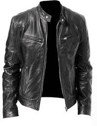 Mens Vintage Black Genuine Leather Jacket Slim Fit Real Biker New Xs 3xl Ee5 Fashion C Cafe Racer Leather Jacket Black Leather Jacket Men Real Leather Jacket