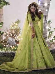 Mehndi Bride Wearing Sabyasachi Pakistani Bridal Wear Gothic Wedding Dress Indian Wedding Dress