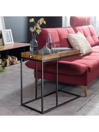 Loberon couchtisch set drdp 2er nevada e2 80 93 steve a c2. Finebuy Beistelltisch 69x65x34 Cm Sheesham Massiv Holz Metallgestell Sofa Tv Tray Serviertisch Naturholz Klingel