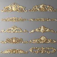 Cartouches Set Decorative Plaster Rococo Style