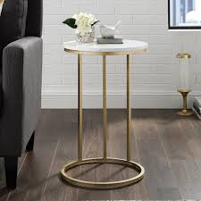 Coffee tables & end tables ( 16 ). Athena Faux Marble Gold C Shaped End Table By Ember Interiors Walmart Com In 2021 Simple Bedside Tables Living Room Coffee Table Marble Top End Tables