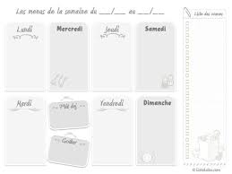 Planning Vierge Menu De La Semaine Planning Vierge Menu Semaine Modeles De Menu