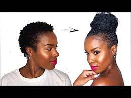Best black bun hairstyles for women. Easy High Bun On Super Short Natural Hair Blackhairmagic Nia Hope Youtube