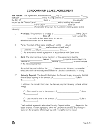 A contract whereby, for a consideration, usually termed rent, one who is entitled to the possession of real property transfers such rights to another for life, for a right given for a consideration to purchase or lease a property upon specified terms within a specified time; Free Condominium Condo Lease Agreement Template Pdf Word Eforms