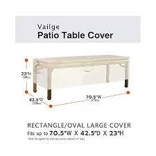 If you're shopping for a new patio table, size is an important factor to consider. Vailge Veranda Rectangular Oval Patio Table Cover Heavy Duty And Waterproof Outdoor Lawn Patio Furniture Covers X Large Beige Furniture Set Covers Patio Lawn Garden