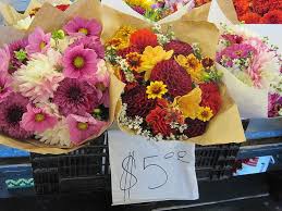 Especially tons of breathtaking dahlias. Pike Place Flower Market Some Large Bouquets Are Just 5 Fancy Flowers Flowers Bouquet Flower Packaging