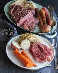 The bright red color of the meat comes from the corning liquid it comes in, and is not an indication that the meat is rare or undercooked. Slow Cooker Corned Beef And Cabbage Rachel Cooks
