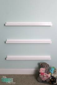 Single rustic childrens book shelves, kids book shelf, hanging book shelf, nursery book shelf, kids room shelf, playroom storage, wall shelf. Diy Bookshelf Ledges For The Nursery The Turquoise Home