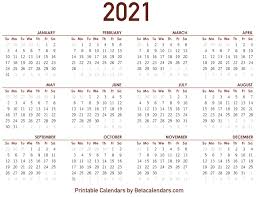 2021 calendar in printable format with: 2021 Calendar Beta Calendars