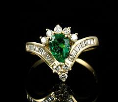 Cei Signed Natural 1 25ctw Colombian Emerald Diamond Halo Solid 14k Gold Ring